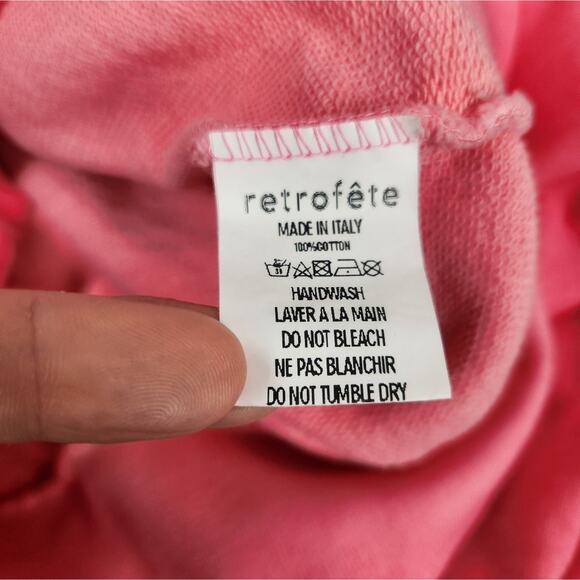 Retrofete Vanessa Hoodie Sweatshirt XS Hot Pink Logo NWT Oversized Fit Pocket - Picture 9 of 9